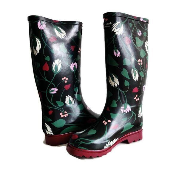 Kate Spade Renata Floral Print Rainboot Nwot/b - Picture 3 of 7